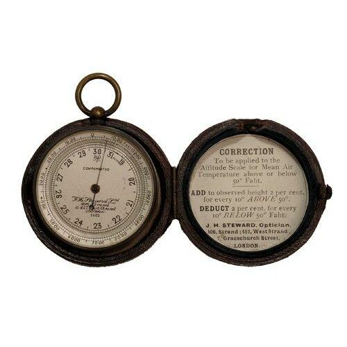 Pocket aneroid altitude barometer Van Leest Antiques