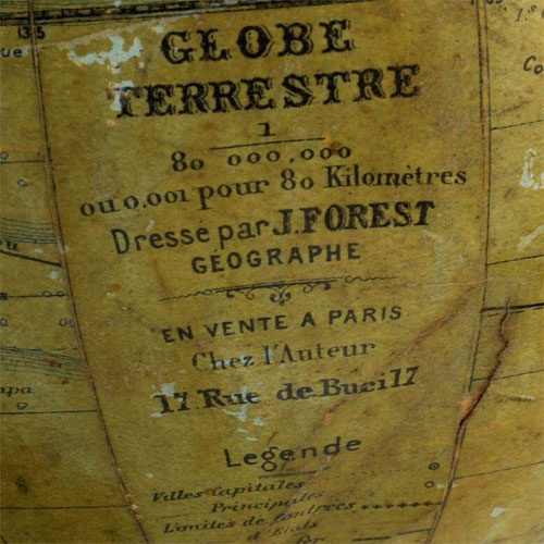Proantic: Globe Terrestre Mappemonde Géographe Forest 17 Rue Buci Par