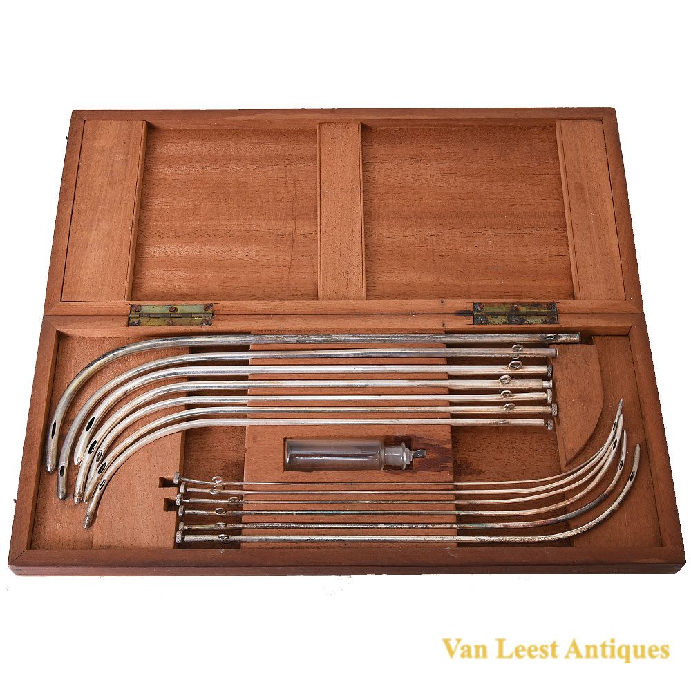 441011zb 19th century set of 13 silver-plated catheters - Van Leest Antiques (1)